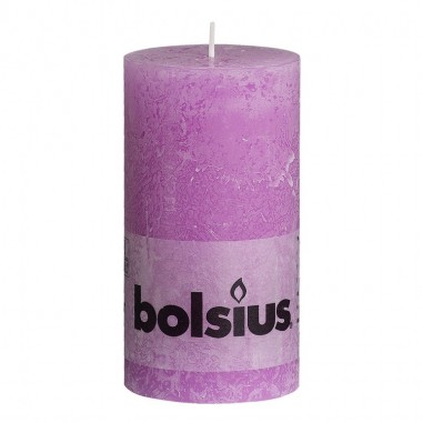 Valcová sviečka Bolsius Rustic, 130/68mm - fialová svetlá