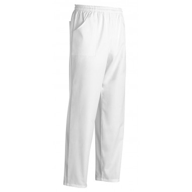 Kuchárske nohavice Coulisse Pocket Bianco-biele, 100% bavlna - Egochef