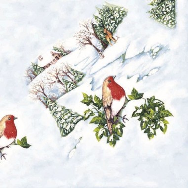 Vianočné servítky (Airlaid) Wintervogel, 40x40cm, Mank