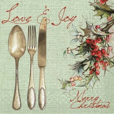Vianočné servítky Love & Joy 33x33cm, papierové - Mank
