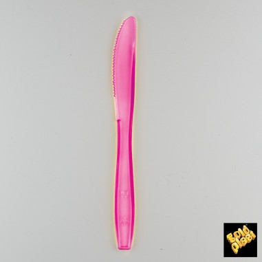 Kvalitné plastové nožíky, opakované použitie, ružové