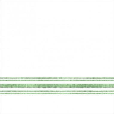 Servítky z netkanej textílie, Bill, 40x40cm, Mank - biele so zeleným prúžkom