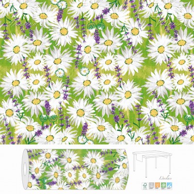 Šerpa na stôl z netkanej textílie kvetinová Nadine, 40cmx24m, Mank