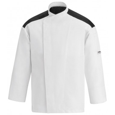 Kuchársky rondon First, dlhý rukáv, bielo-čierny,100% bavlna, Egochef