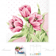 Papierové servítky  Elsa, 33x33cm, ružové, Mank