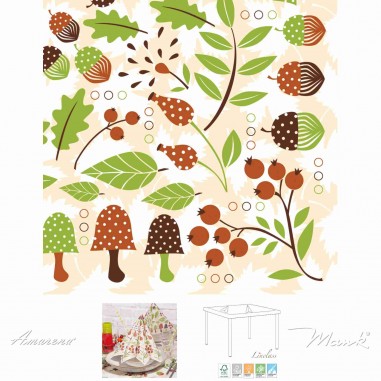 Servítky jesenné z netkanej textílie Timo, 40x40cm, béžové, zelené, Mank