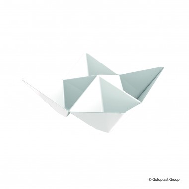 Plastová miska na dezerty Origami, 10x10cm, biela