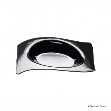 Fingerfood plastový tanierik Flat, 8cmx6,6cm, čierny