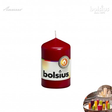 Valcová sviečka bordová 100 / 48 mm, Bolsius