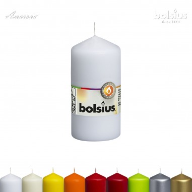 Valcová sviečka biela 120 / 58 mm, Bolsius