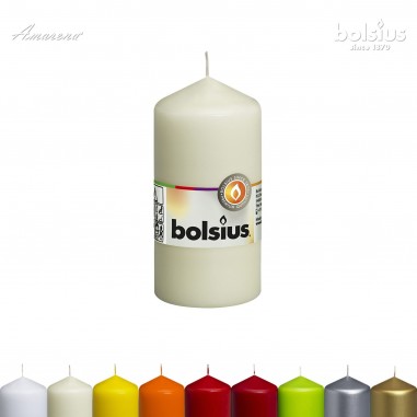 Valcová sviečka bledo-krémová 120 / 58 mm, Bolsius