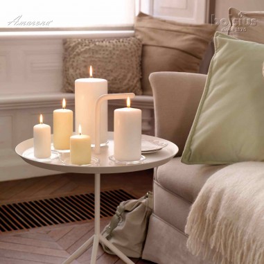 Valcová sviečka bledo-krémová 120 / 58 mm, Bolsius