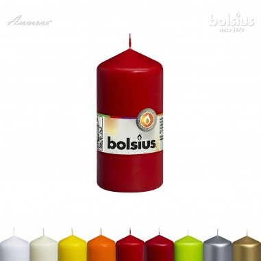 Valcová sviečka červená 120 / 58 mm, Bolsius