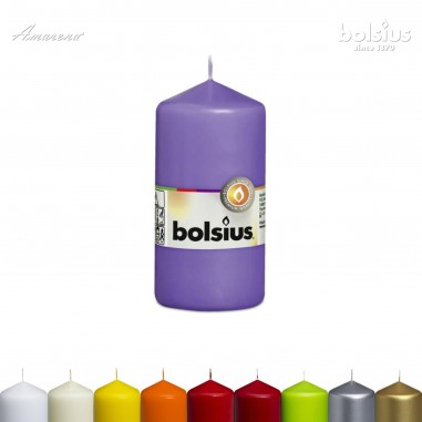 Valcová sviečka fialová 120 / 58 mm, Bolsius