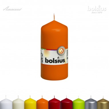 Valcová sviečka oranžová 120 / 58 mm, Bolsius