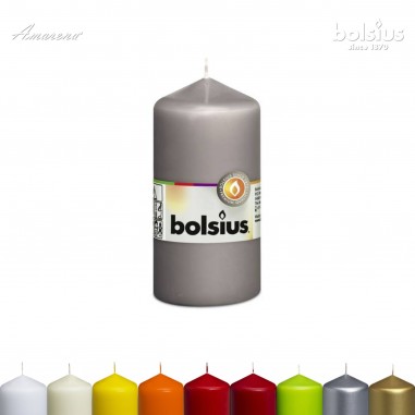 Valcová sviečka tmavo šedá 120 / 58 mm, Bolsius