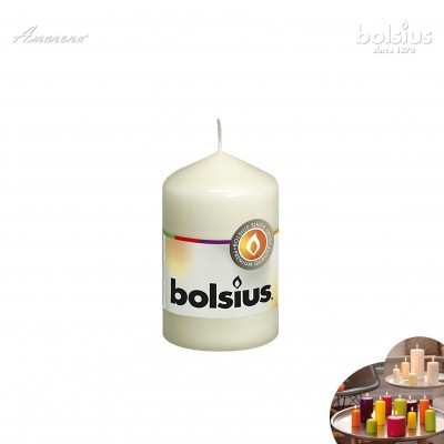 Sviečka valcová bledo-krémová 80/48mm, Bolsius