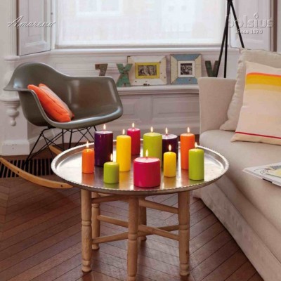 Sviečka valcová bordová 80/48 mm, Bolsius