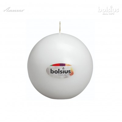 Biela guľatá sviečka priemer 70mm, Bolsius