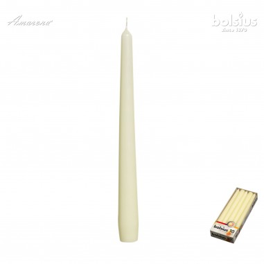 Kónická sviečka bledo-krémová 245/24 mm, Bolsius