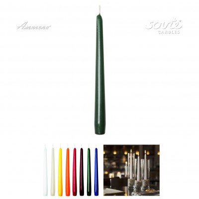 Kónická sviečka tmavá zelená Ø 2,2 x 24 cm, Mank