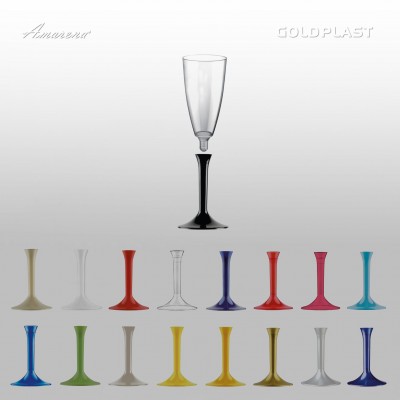 Plastový pohár na sekt a šampanské FLUTE 120ml - Gold Plast
