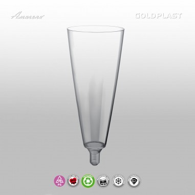 Plastový pohár na sekt a šampanské FLUTE MAXI 150ml, číry