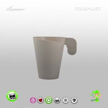 Dizajnové plastové šálky na kávu, krémové