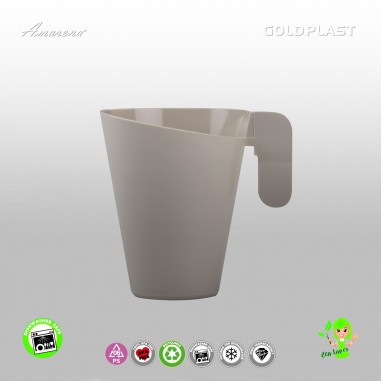 Dizajnové plastové šálky na kávu, cappuccino - krémové