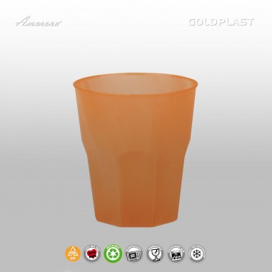 Plastové koktailové poháre, nerozbitné, 250ml, oranžové