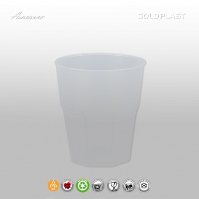 Plastové koktailové poháre, nerozbitné, 250 ml, transparent frost