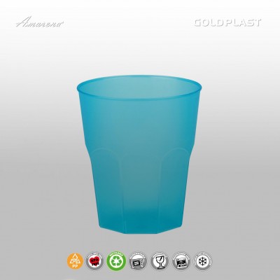 Plastové koktailové poháre, nerozbitné, 250 ml, tyrkysové