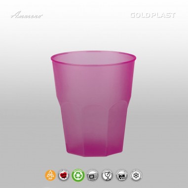 Plastové koktailové poháre, nerozbitné, 250 ml, ružové