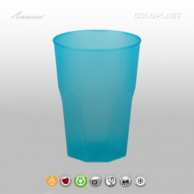Plastové koktailové poháre, nerozbitné, 300ml, tyrkysové