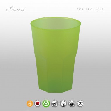 Plastové koktailové poháre, nerozbitné, 300ml, zelené