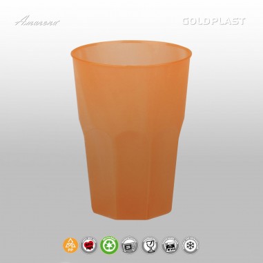 Plastové koktailové poháre, nerozbitné, 300ml, oranžové
