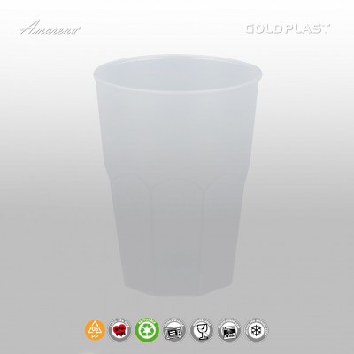Plastové koktailové poháre, nerozbitné, 300ml, transparent frost