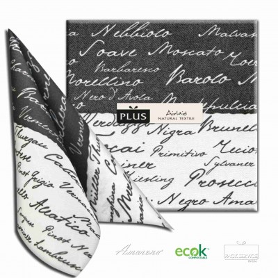 Servítky Airlaid Wine Nero, 40x40cm, Pack Service