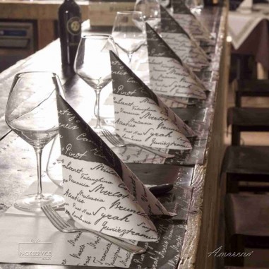 Servítky Airlaid Wine Nero, 40x40cm, Pack Service