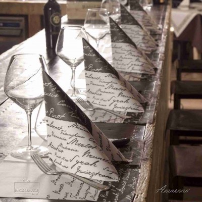 Servítky Airlaid Wine Nero, 40x40cm, Pack Service