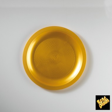 Plastový tanier na dezert  Ø 185mm zlatý