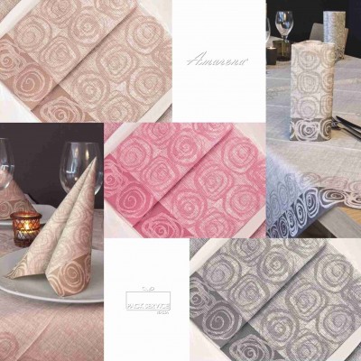 Servítky z netkanej textílie Rossella Nero, 40x40cm, Pack Service