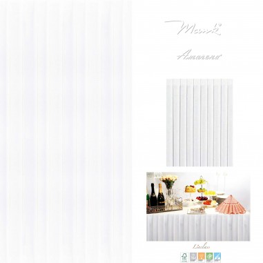 Banketová sukňa na stôl z netkanej textílie so samolepiacou páskou, 72cm x 4m, biela