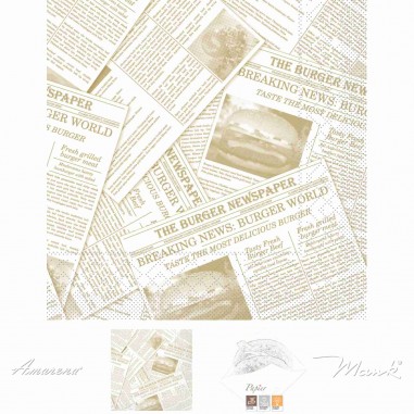 Papierové vrecká Newspaper na Burger, 30x30cm, Mank