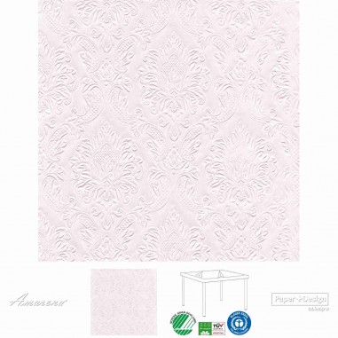 Slávnostné reliéfne papierové servítky Moments Ornament Svetlo Ružové, 40x40cm, Paper+Design