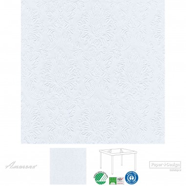 Slávnostné reliéfne papierové servítky Moments Ornament Svetlo Modré, 40x40cm, Paper+Design