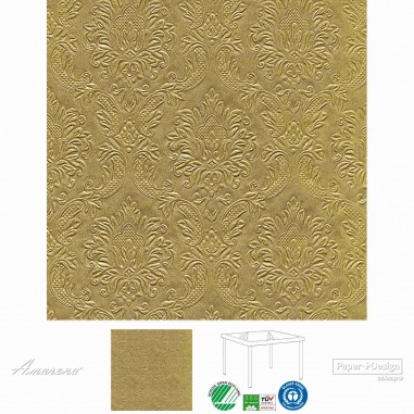 Slávnostné reliéfne papierové servítky Moments Ornament Zlaté, 40x40cm, Paper+Design