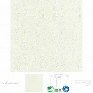 Slávnostné reliéfne papierové servítky Moments Ornament Svetlo Zelené, 33x33cm, Paper+Design