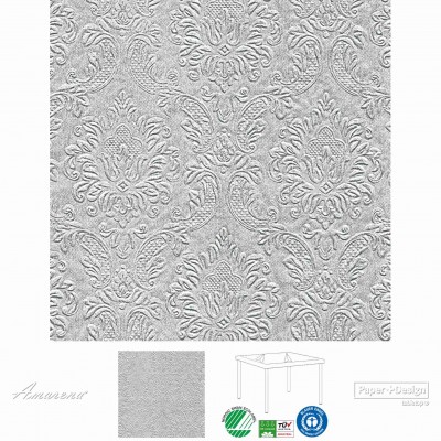 Slávnostné reliéfne papierové servítky Moments Ornament Strieborné, 33x33cm, Paper+Design