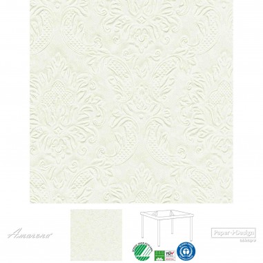 Slávnostné papierové servítky Moments Ornament Svetlo Zelené, 25x25cm, Paper+ Design